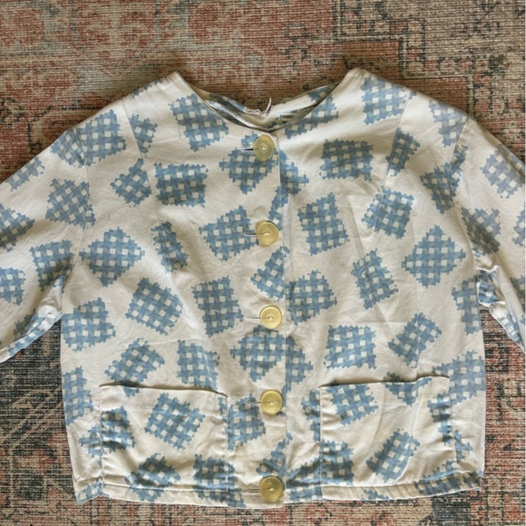 vintage crop button up - Picture 2 of 4